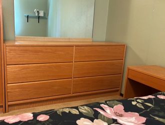 Teak vintage 6 drawer dresser