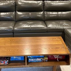 Quality dark grey Sofa + Ottoman