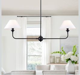 Modern Linear Chandelier, 2-Light Linear Kitchen Island Lighting Fixture