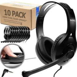 10 Pack Of Over Ear Headphones With Microphone