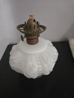 Vintage Mini White Oil Lamp.