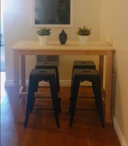 Bar table and stools
