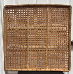 Large Vintage Handwoven Split Bamboo Tray Basket great Decor just $20