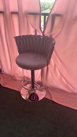 Adjustable Swivel Bar Stool with Woven Back