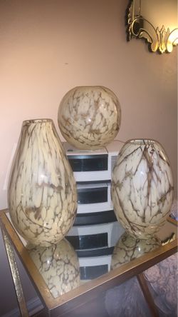 White Glass Vases