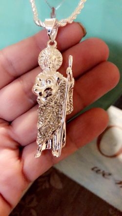 Gold plated chain and st Jude