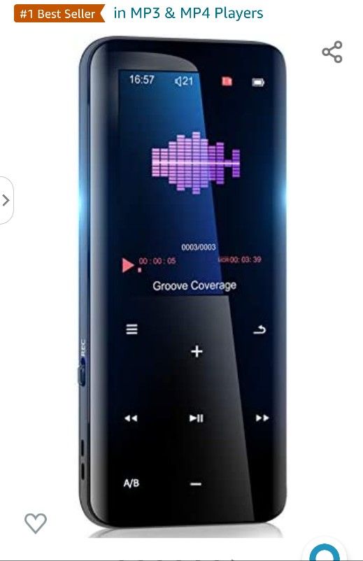 32GB Mp3 Player with Bluetooth 5.0 - Aiworth Portable Digital Lossless Music MP3 MP4 Player for Kids with FM Radio HD Speaker for Sports Running Super