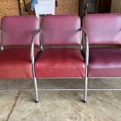 Vintage Barbershop Waiting Chairs 