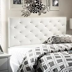 White Button Tufted Queen Headboard (New In A Box )