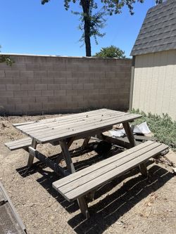 Wooden Bench Table
