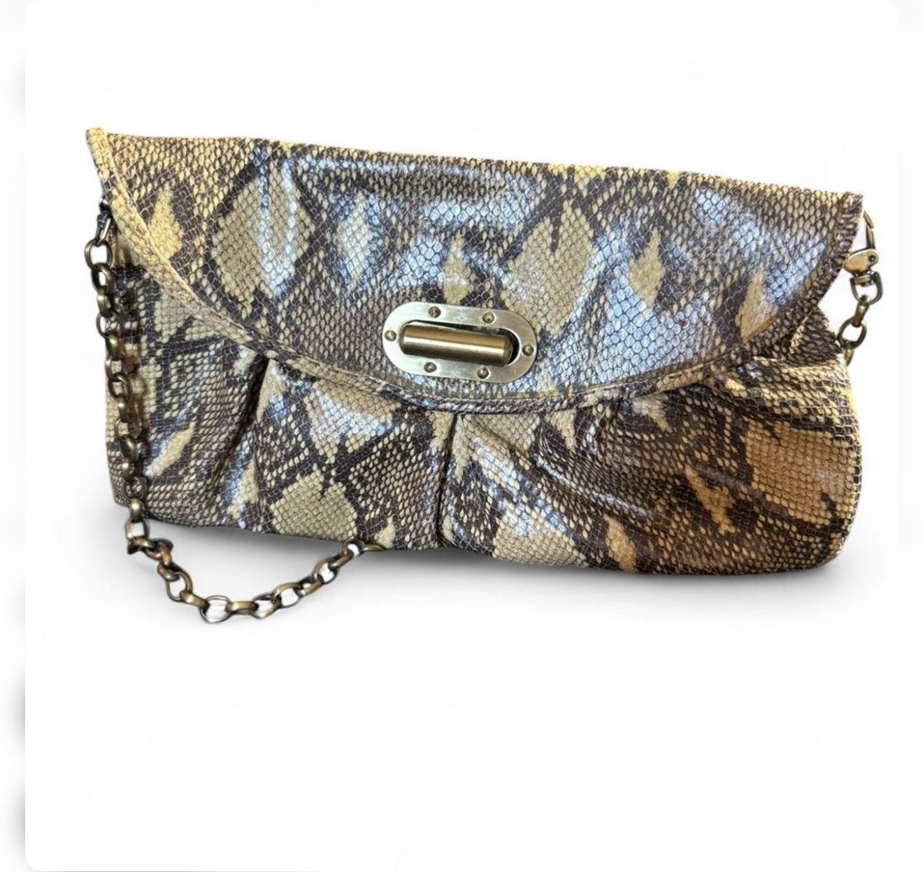 Carla Mancini Snake Print Leather Chain Bag | Y2K Statement