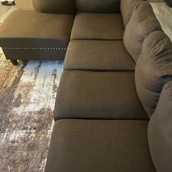 Brown Sofa And Chaise 