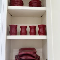 Princess House pavillion red set 22pc (like new/ como nuevos)