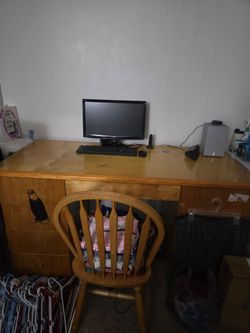 Solid wood desk