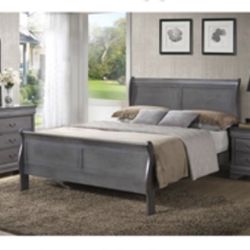 Modern Gray Queen Size  Complete Bedroom Set. Mattress sold separately 
