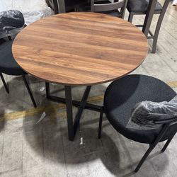 35" Round Wooden Dining Table And Chair Set of 3 $150/3pcs