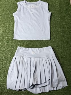 Alo Yoga Light Blue Tennis Set size small