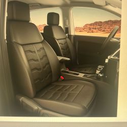 NEW Ford Seat Covers. Custom Fit for Ranger SuperCrew5 XL 2021 thru 2023 & XLT/Lariat 2019 thru 2023, Waterproof Leather BLACK