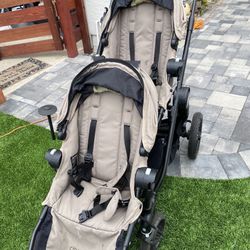 Double Stroller With Bassinet 