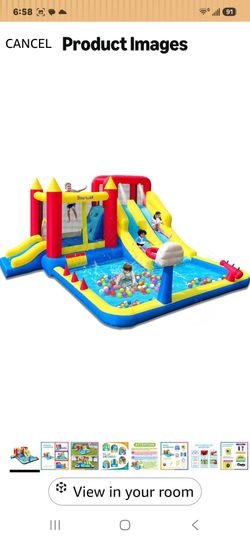 : Bounwell
4.9
4.9 out of 5 stars
(26)
Inflatable Bounce House with Double Slide, Water Bounce Castle with Slide,Water Slide with Splash Pool, Water C