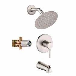Tub Shower Faucet Set With Head & Spout Brush