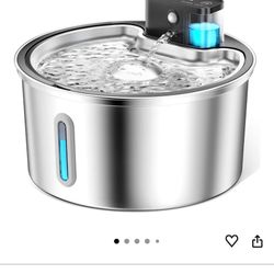 Wireless Cat Water Fountain Stainless Steel - 3.2L/108oz Cordless Pet Water Fountain Battery Operated Cat Water Dispenser Ultra Silent Rechargeable Wa