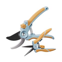 Brand New Garden Pruning Shears 2 Pack, 8" Bypass Hand Pruner & 6.25" Precision Garden Scissors, Professional Garden Clippers for Plants and Flowers