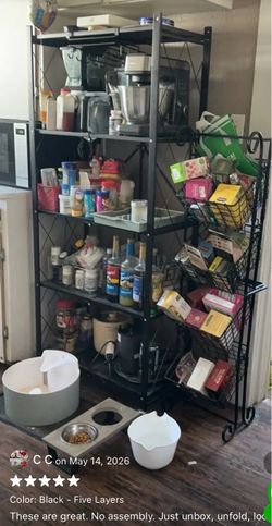 4 Tier Rolling, Foldable Storage Rack
