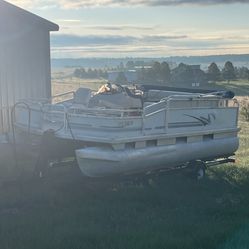 Pontoon Boat And Trailer