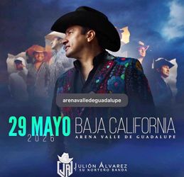 JULION ALVAREZ – 2 boletos para concierto en Valle de Guadalupe  5/29/26