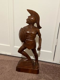 Wooden Spartan Statue