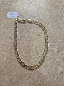 14k Yellow Gold Mariner Link Bracelet 9"