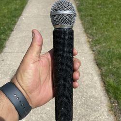 Fake Microphone Prop With Bling Bling 