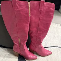 Journee Womens Therese Stacked Heel Knee High Boots Size 6.5