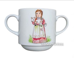 1986 Mother Goose Mary Had A Little Lamb Ceramic Two-Handled Child Cup Shafford