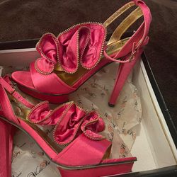 Fushia Open Toe Heels 