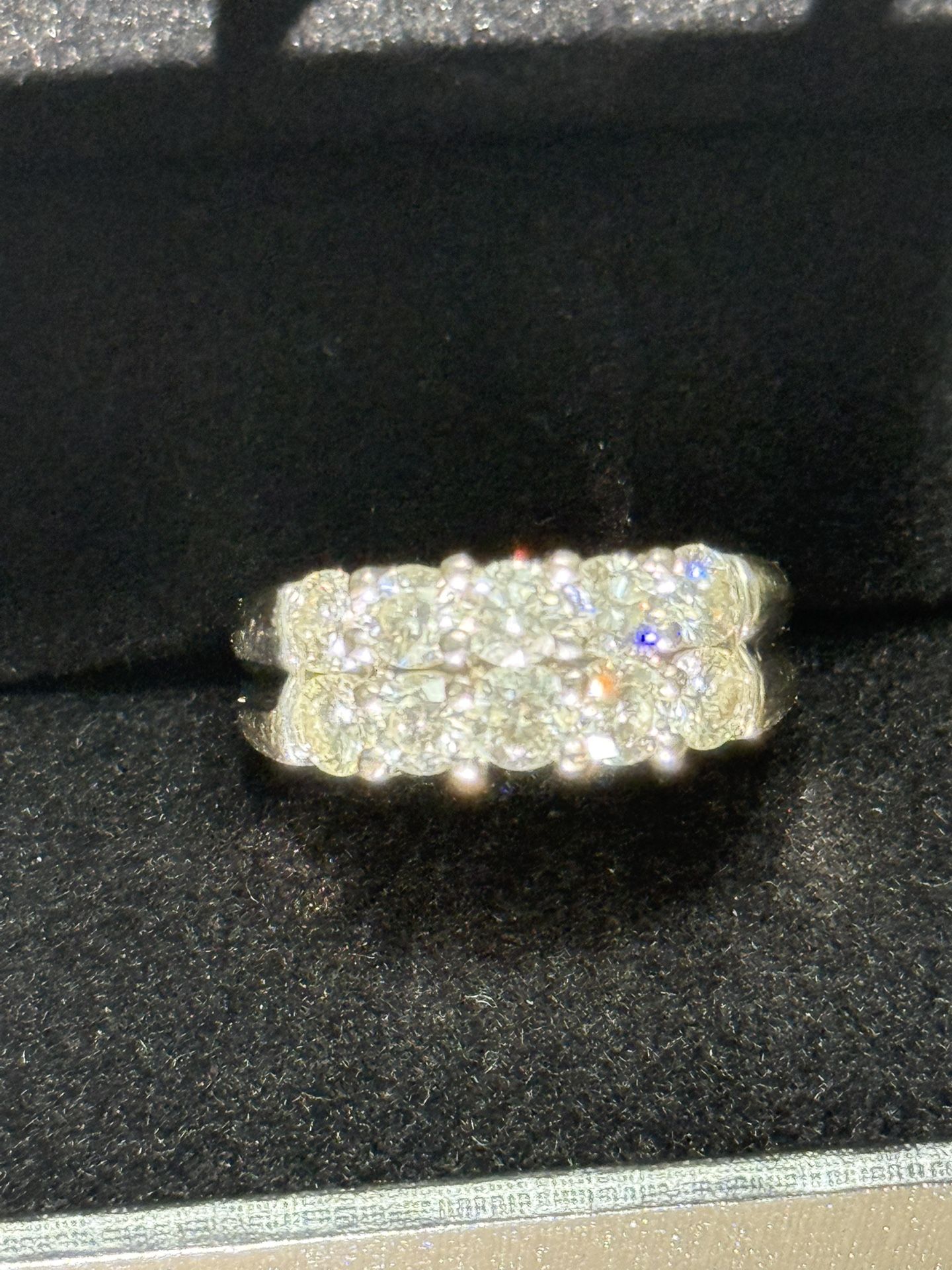 14K White Gold 1.85ct Diamond Cluster Fashion Ring – PWJ Brand, Size Unknown