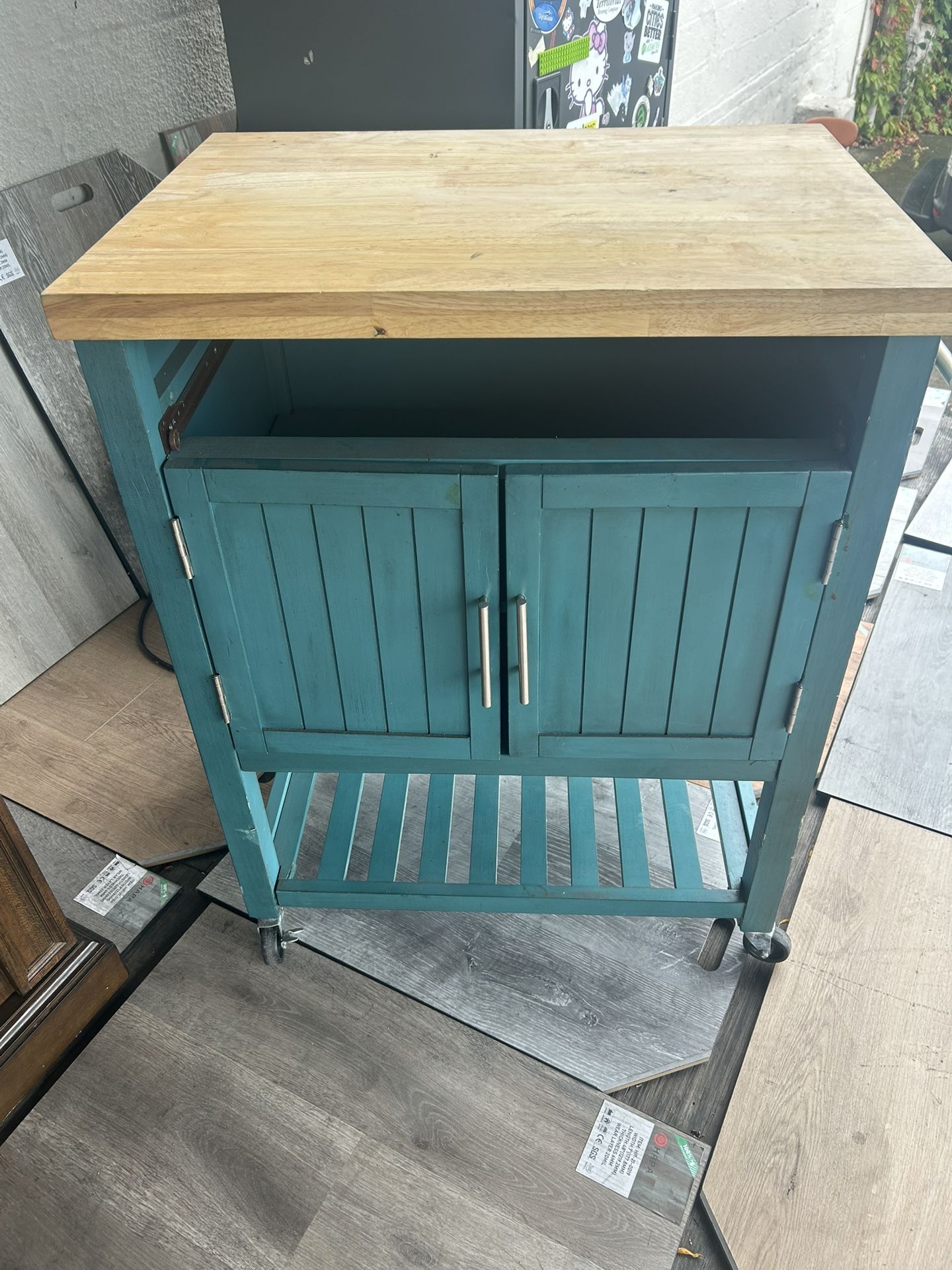 Butcher Block Cabinet Dresser Wheels ; Trades Alright ; Negotioable