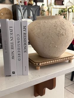 Textured Cream Clay Pot Vase