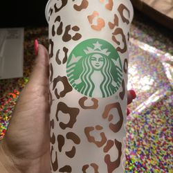 Starbucks Leopard Custom Cup
