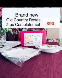 New Old Country Roses Oval Platter and Serving Bowl . Great Gift