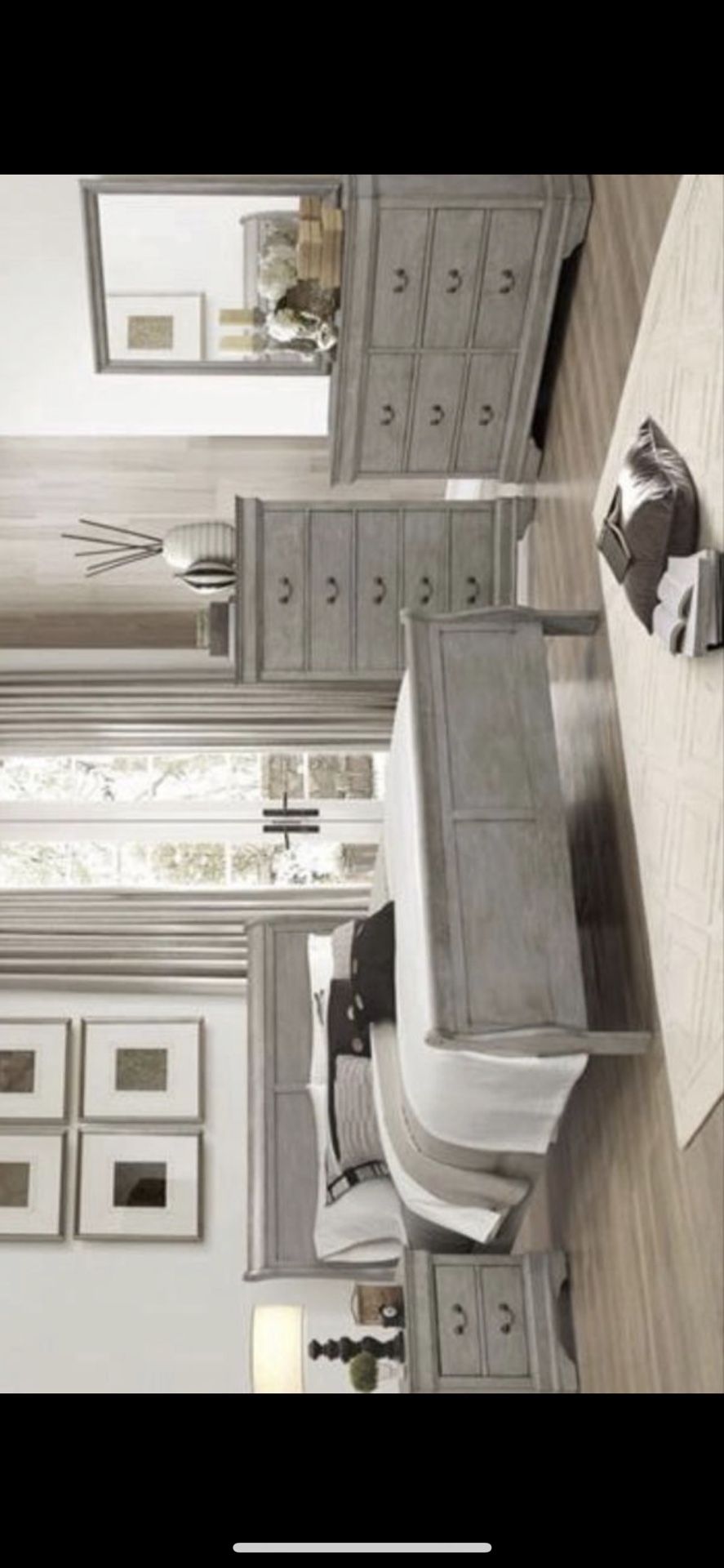 New 4pc grey queen size bedroom set