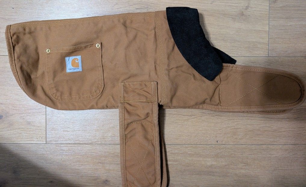Carhartt Firm Duck Insulated Dog Chore Coat Medium 22"-28" Tan Quilted PX0340