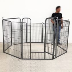 (Brand New) $115 Heavy Duty 40” Tall x 32” Wide x 8-Panel Pet Playpen Dog Crate Kennel Exercise Cage Fence Play Pen 