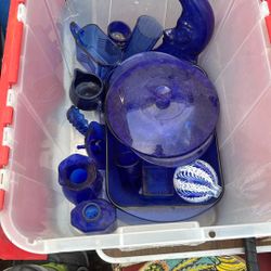 Blue Glass Various Pieces 5$ Each 