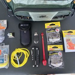 Complete Trout Fishing Kit – Okeechobee Fats Bag, P‑Line, PowerBait, Tackle & Rod Holders”
