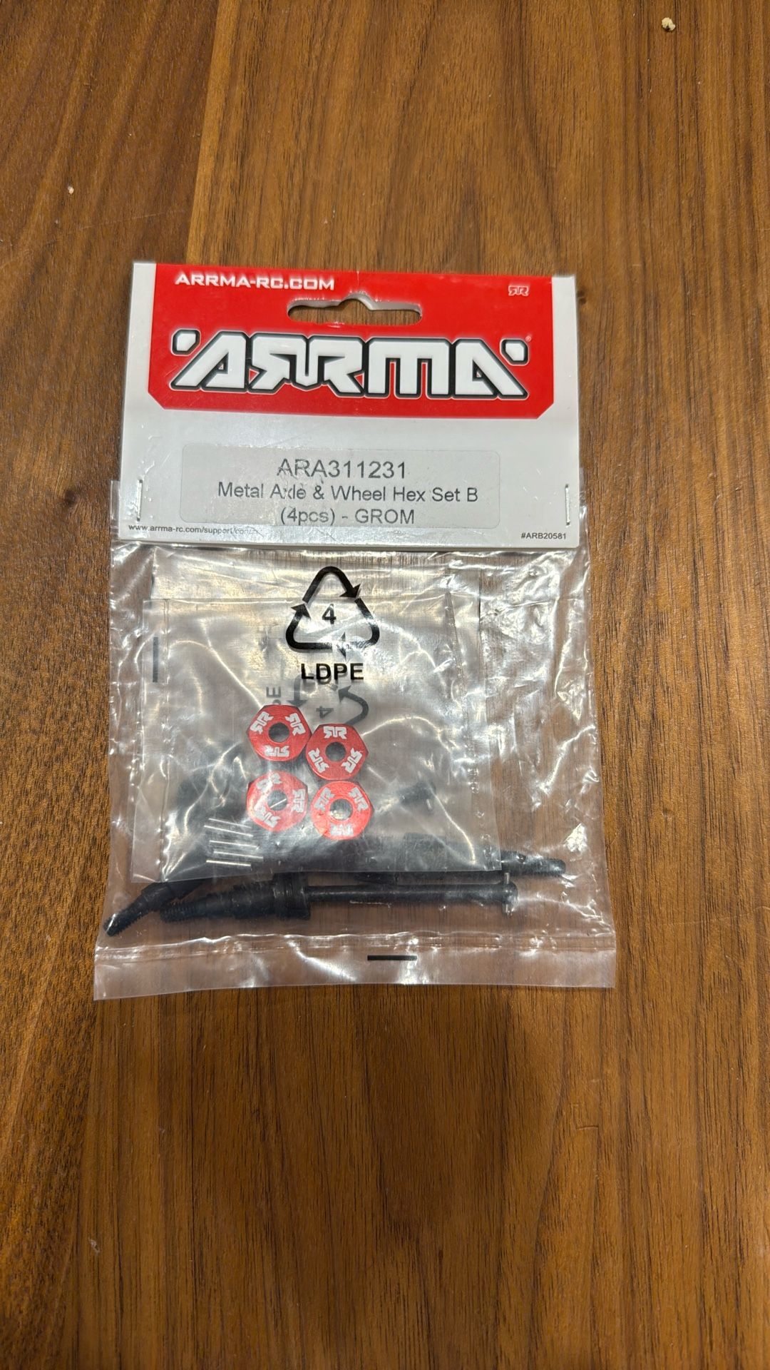 Arrma Grom Metal Axel And Wheel Hex Set B ARA321231