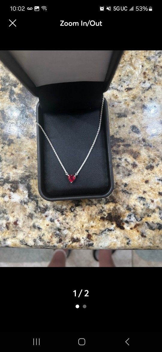 Sterling Silver Ruby Necklace 