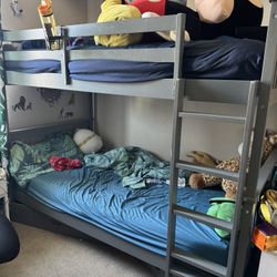 Gray Twin Sized Bunk Bed 