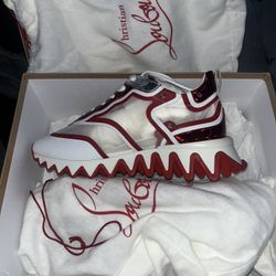 Christian Louboutin Sharkina Flat Bianco/Loubi | Women’s Size 8 US | 38 EU